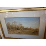 Herbert Moxon Cook (1844-1928) large watercolour landscape with trees, 28" x 38" including frame