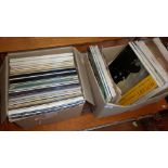 Two boxes of vinyl LPs & 78s, classical and jazz