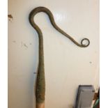 Old Shepherd's crook with wrought iron hook