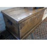 Victorian pine blanket box with candle box and secret drawer