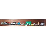 Britains diecast vehicles and farm machinery (one shelf)