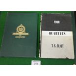 Four Quartets T.S. Eliot 1943 pub. Harcourt, Brace & Company, dust jacket, together "Gems from