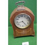 Art Nouveau inlaid mahogany mantle clock, Swiss movement