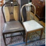 Two Edwardian mahogany dining chairs