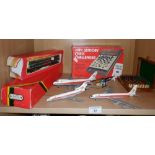 Three Aero Mini diecast jet liners in TWA livery, a Mini Sensory Chess Challenger by Fidelity,
