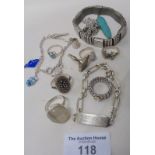 Assorted silver and other jewellery