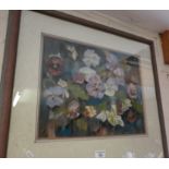 Pastel picture of pansies by Phyl Charlton