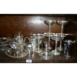 Vintage silver plated items, inc. a set of six champagne coupes