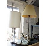 Two retro table lamps and a similar ceiling light