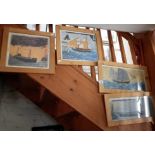 Four pine framed prints of Alfred Wallis paintings of ships