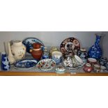 Assorted Chinese blue and white vases, jars and plates etc