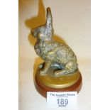 Classic car bronze mascot in the form of a hare from an Alvis car