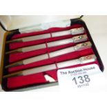 Sterling silver bridge pencils (4) in case