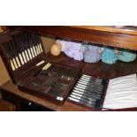 Canteen of Mappin & Webb silver plated cutlery and a cased set of fish knives and forks