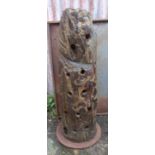 Old wooden mooring post