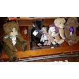 Five Teddy Bears:- Canterbury Bears (Jonathon) 21", fully jointed (label), another similar 133/500
