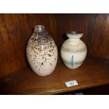 Studio pottery stoneware table lamp base, stamped John Lennon and an Irish Art pottery vase