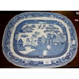 Willow pattern meat platter