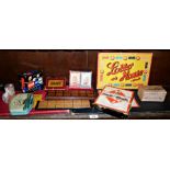 Assorted board games and cribbage boards