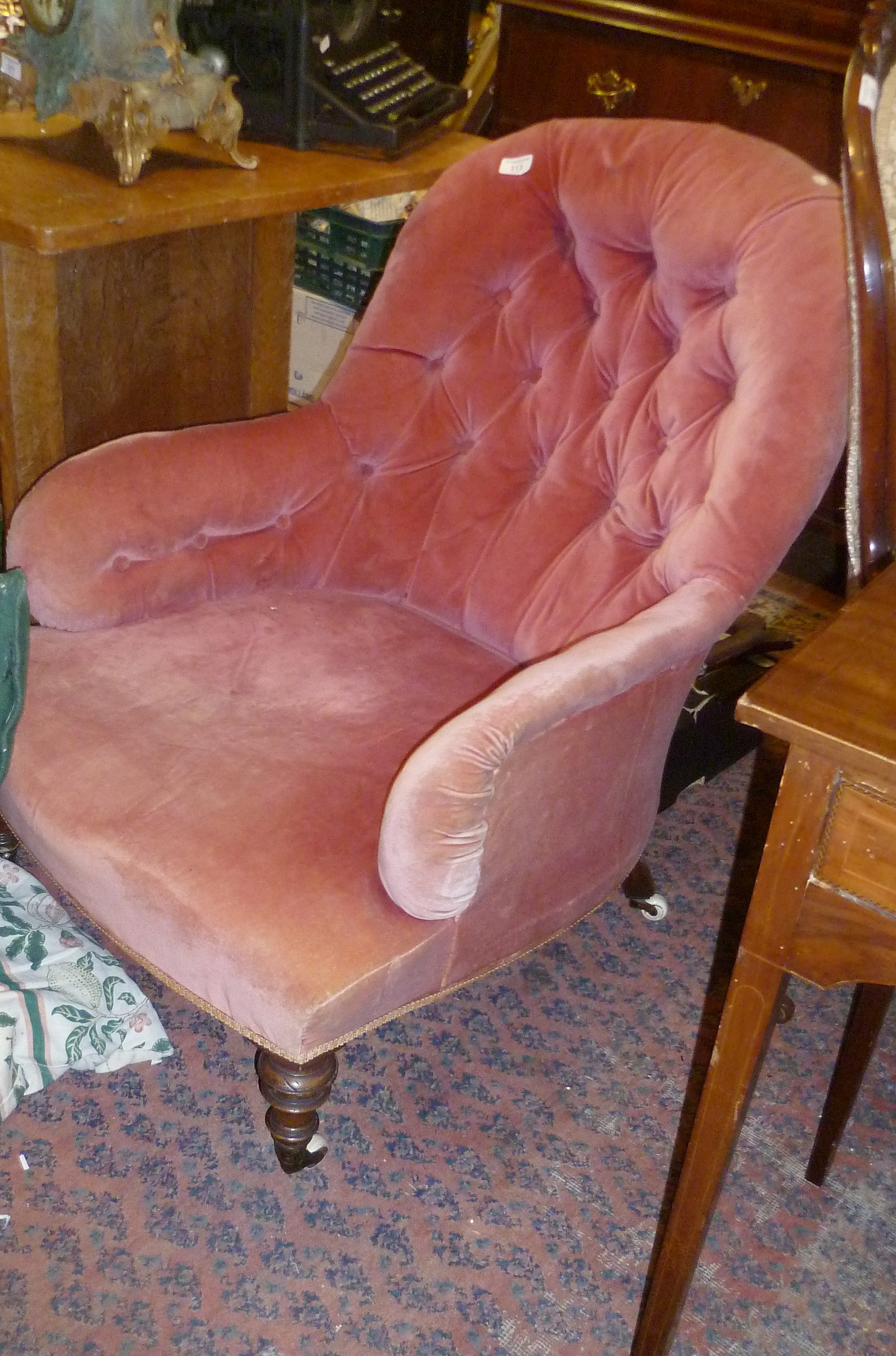 Victorian button back armchair