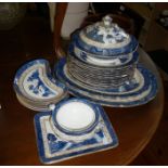 Quantity of Booths blue and white dinnerware