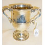 18th c. silver loving cup, London 1793, 16cm tall, approx. 426g (with weighted base)