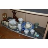 Shelf of assorted china and pottery