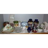 Shelf of assorted china & glass etc