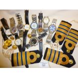 Vintage men's wrist watches, inc. Boy London, Blakes, Time, Seiko, etc. Together with some Royal