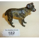 Austrian painted cold cast bronze dog figure, signed Geschutzt