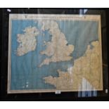 Original WW2 1941 German map Luft-Navigationskarte in Merkatorprojektion of Great Britain and the