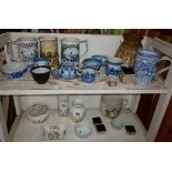 Chinese porcelain blue and white teacups and tea bowls with other ceramics