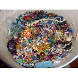 Large quantity of vintage loose beads and unfinished necklaces