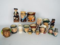 A collection of character jugs and Toby jugs including eight Royal Doulton examples,