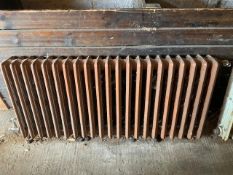 A Victorian, four bar, cast iron radiator,