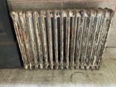 A Victorian, four bar, cast iron radiator,