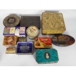 A collection of vintage biscuit and other tins to include Huntley & Palmers, Carr & Co,