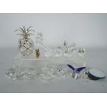 Swarovski - glass animals - lot includes a Stuart Glass butterfly,