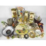 Mixed lot comprising metal ware, ceramics to include Royal Doulton Dickens Ware,