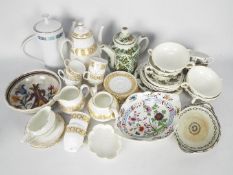 Mixed dinner and tea wares to include Wedgwood Napoleon Ivy pattern,