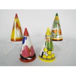 Wedgwood / Clarice Cliff - Four limited edition sugar shakers, patterns include Cornwall, Sun Gold,