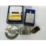 Hallmarked Silver - a hallmarked Silver comb and brush set, B & Co in a presentation case,