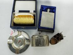 Hallmarked Silver - a hallmarked Silver comb and brush set, B & Co in a presentation case,