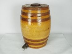 A large Doulton & Co stoneware spirit barrel, approximately 45 cm (h).