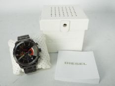 Diesel Watch - Diesel wristwatch - Large Gunmetal round stainless steel case in polished and