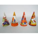 Wedgwood / Clarice Cliff - Four limited edition sugar shakers, patterns include Berries, Crocus,
