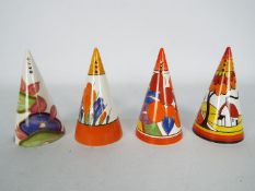 Wedgwood / Clarice Cliff - Four limited edition sugar shakers, patterns include Berries, Crocus,