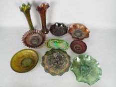 Carnival Glass - A selection of carnival glass to include bowls,