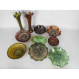 Carnival Glass - A selection of carnival glass to include bowls,