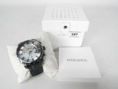 Diesel Watch - Diesel wristwatch - Large Gunmetal round stainless steel case in polished and